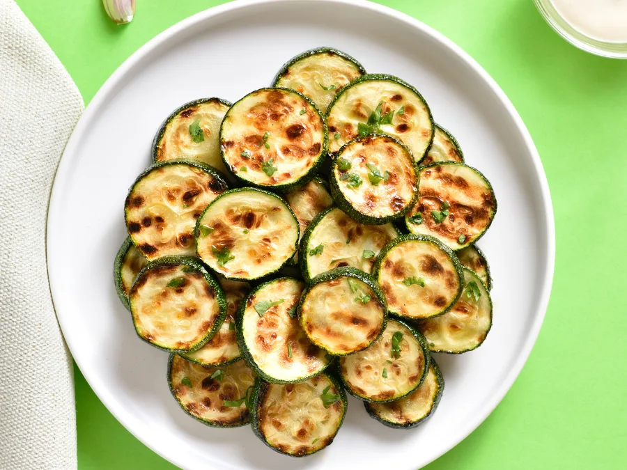 alt="Grilled zucchini for Korean BBQ"
